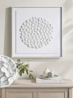 3D ingelijste wanddecoratie met acryl bloemen