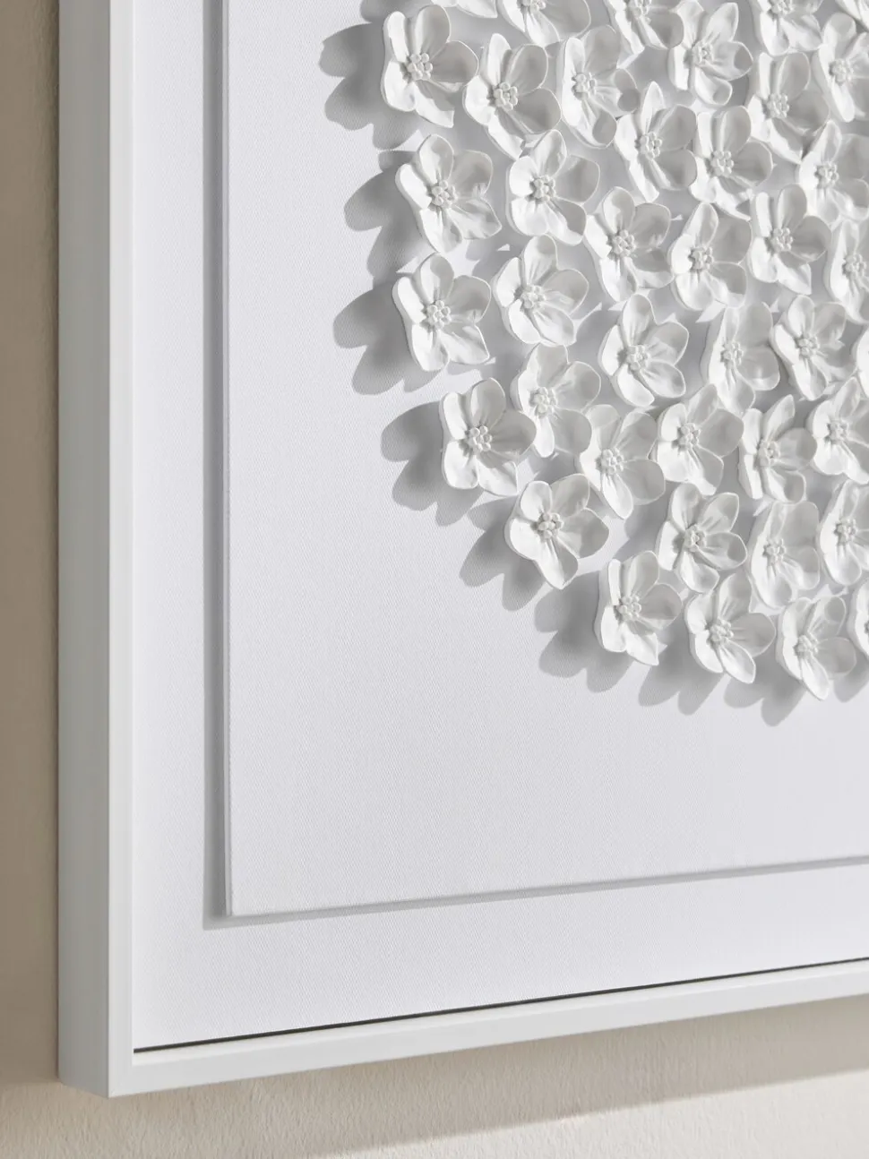 3D ingelijste wanddecoratie met acryl bloemen