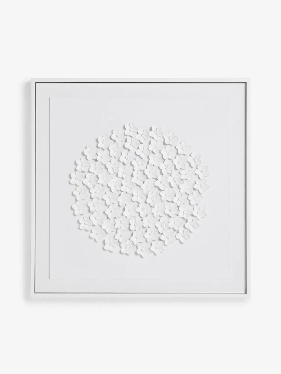 3D ingelijste wanddecoratie met acryl bloemen