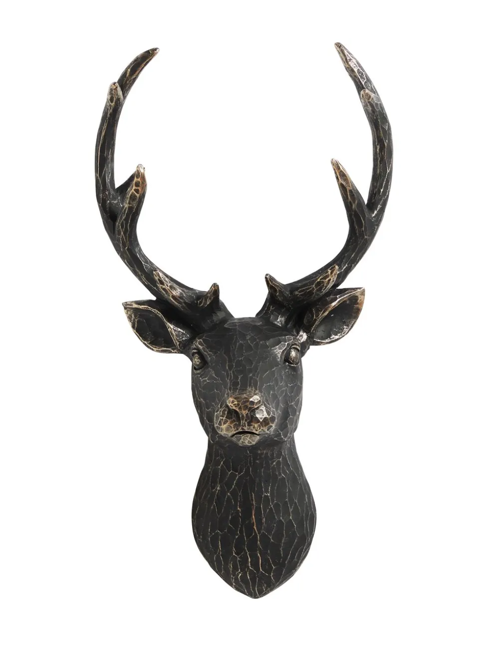 3D wanddecoratie van hert met metalen effect