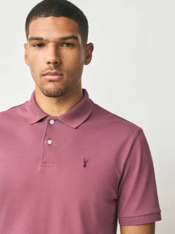 Damson roze - Normale Pasvorm - Piqué poloshirt met korte mouwen