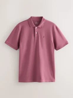 Damson roze - Normale Pasvorm - Piqué poloshirt met korte mouwen