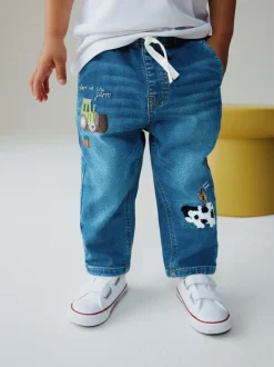 Dark Blue Character Farm - Loose Pull On Jeans (3mths-7yrs)