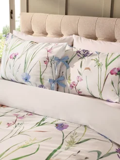 Dekbedovertrek en kussensloopset met lente- en weidebloemenprint