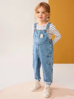 Denim - 100% katoenen bretelbroek (3 mnd-7 jr)