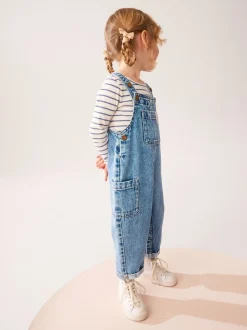 Denim - 100% katoenen bretelbroek (3 mnd-7 jr)