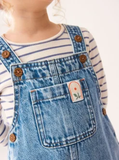 Denim - 100% katoenen bretelbroek (3 mnd-7 jr)