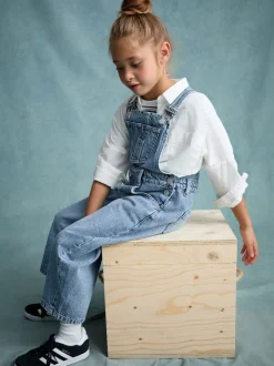 Denim - Barrel 100% katoenen bretelbroeken (3-16jr)