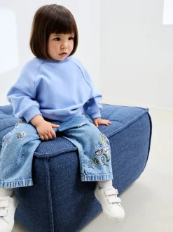 Denim - Jeans met bloemenprint (3mnd-7jr)