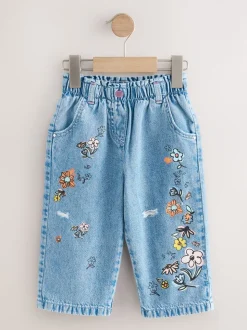 Denim - Jeans met bloemenprint (3mnd-7jr)