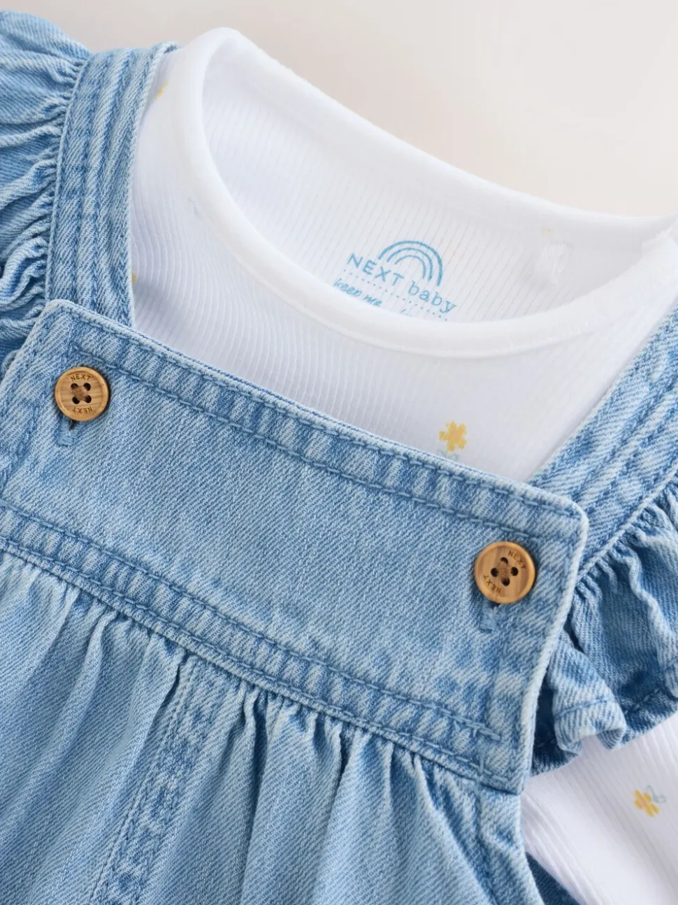 Denim - Set van bretelbroek en bodysuit met lange mouwen 2 -delig (0mnd -3jr)