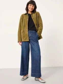 Denim donkerblauw - FatFace jeans met wijde pijpen en cropped model
