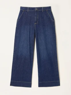 Denim donkerblauw - FatFace jeans met wijde pijpen en cropped model