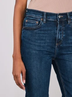 Denim donkerblauw - Mid Rise Stretch Bootcut Jeans