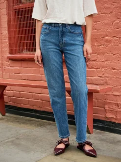 Denim donkerblauw - Mom Comfort Jeans met Stretch Column