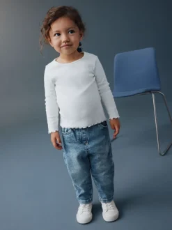 Denim met halve wassing - Mom jeans (3 mnd-7 jr)