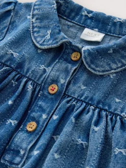 Denim strik - Jurkje met kraag en lange mouwen (3mnd-8jr)