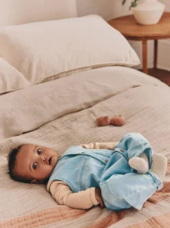 Denimblauw - Babyset van tuinbroek en rompertje (0mnd-2jr)