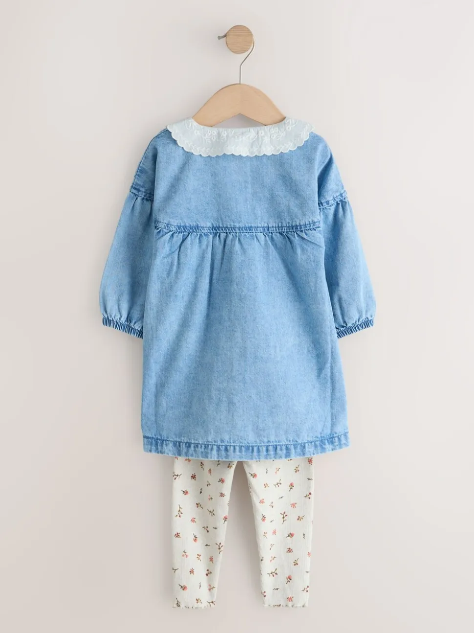 Denimkarakter - Set van overhemdjurk en legging (3mnd-8jr)