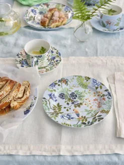 Designers Guild - Porcelaine De Chine - 4 theekopjes en -schotels