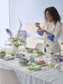 Designers Guild - Porcelaine De Chine - 4 theekopjes en -schotels
