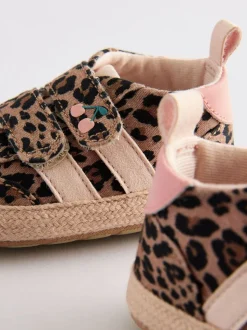 Dierenprint - Babyschoentjes met klittenbandsluiting (0 - 24 mnd)