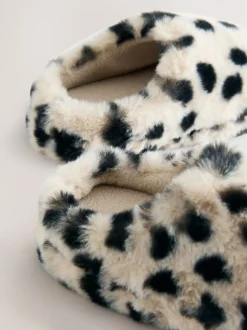 Dierenprint - Pantoffels met imitatiebont