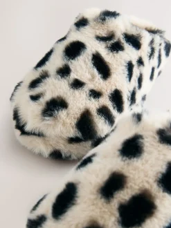Dierenprint - Pantoffels met imitatiebont