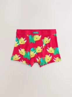 Diverse kleuren met dinosaurusprint - Set van 7 boxershorts met zachte tailleband (1,5-10 jr)