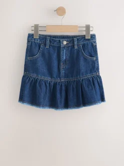 Donker gewassen denim - Katoenen rok (3-16jr)