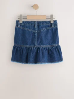 Donker gewassen denim - Katoenen rok (3-16jr)