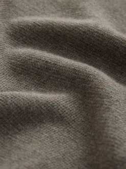 Donker kiezelkleurig - Effen - Regular fit 100% katoenen premium trui met korte rits