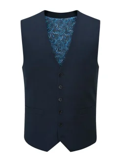 Donker marineblauw - Enkele knoop - Skopes Harcourt gilet maatpak met enkel rij knopen