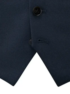 Donker marineblauw - Enkele knoop - Skopes Harcourt gilet maatpak met enkel rij knopen
