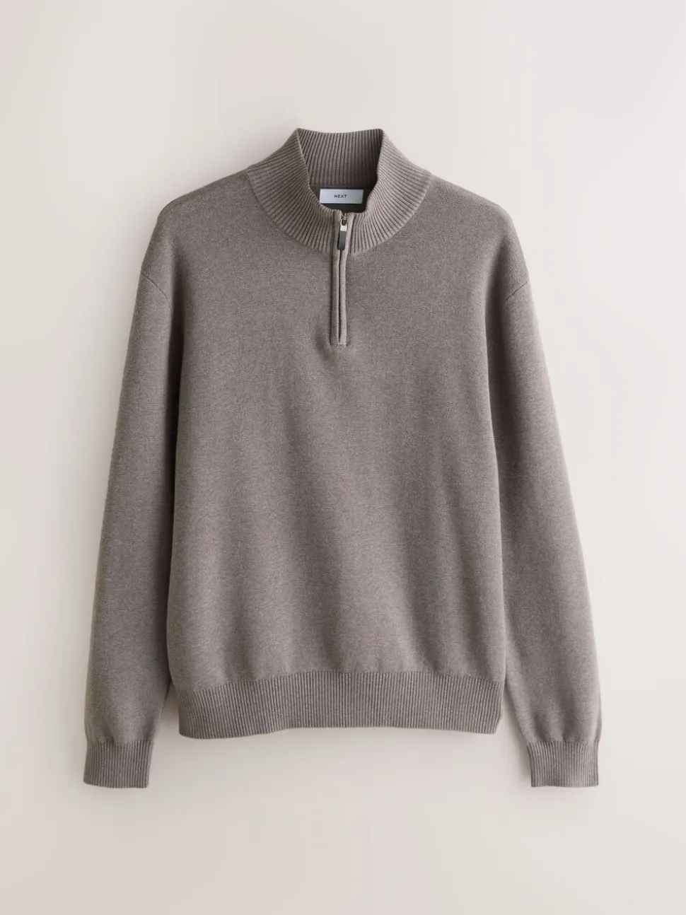 Donker steengrijs/saliegroen - 100% Cotton Regular Fit Premium Quarter Zip Jumpers 2 Pack