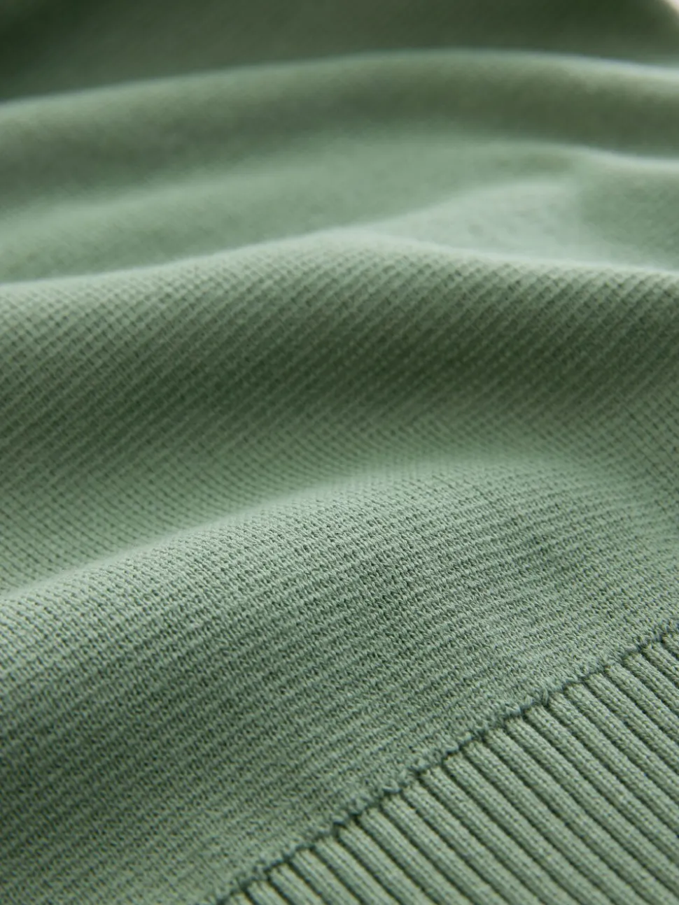 Donker steengrijs/saliegroen - 100% Cotton Regular Fit Premium Quarter Zip Jumpers 2 Pack
