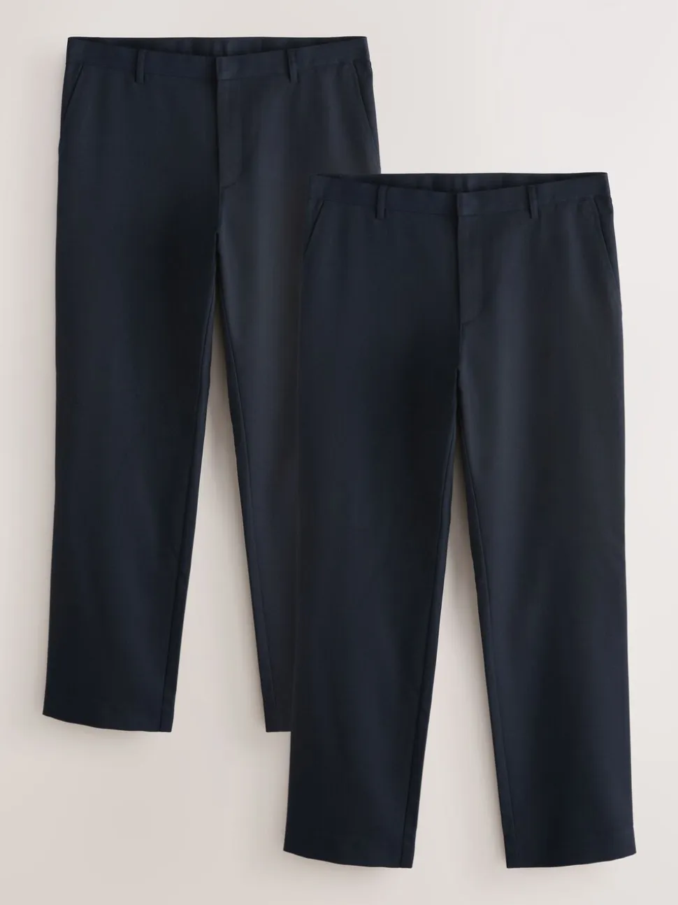 Donkerblauw - 2 Modieuze broeken zonder bandplooi