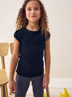 Donkerblauw - 2 -pack T-shirts met pofmouwen (3-16jaar)