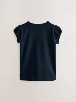 Donkerblauw - 2 -pack T-shirts met pofmouwen (3-16jaar)