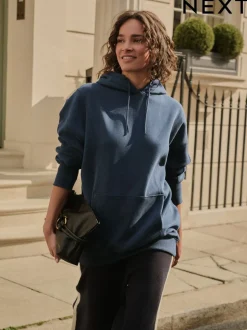 Donkerblauw - Active Longline Overhead Hoodie met superzacht naaddetail en zakken