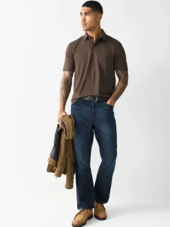 Donkerblauw - Bootcut - Authentic jeans met riem
