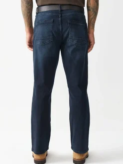 Donkerblauw - Bootcut - Authentic jeans met riem
