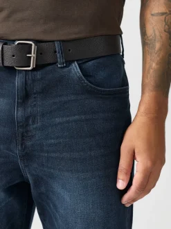 Donkerblauw - Bootcut - Authentic jeans met riem