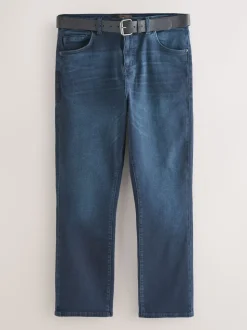 Donkerblauw - Bootcut - Authentic jeans met riem
