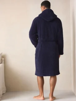 Donkerblauw - Borg kamerjas met patroon gesneden