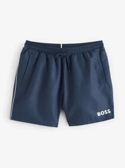 Donkerblauw - BOSS Starfish sneldrogende zwembroek
