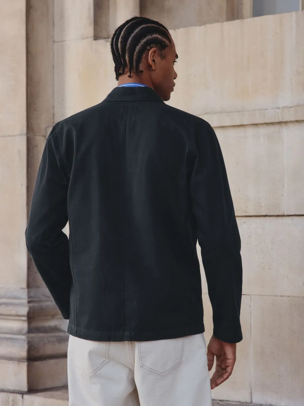Donkerblauw - Chore Twill Shacket Overshirt