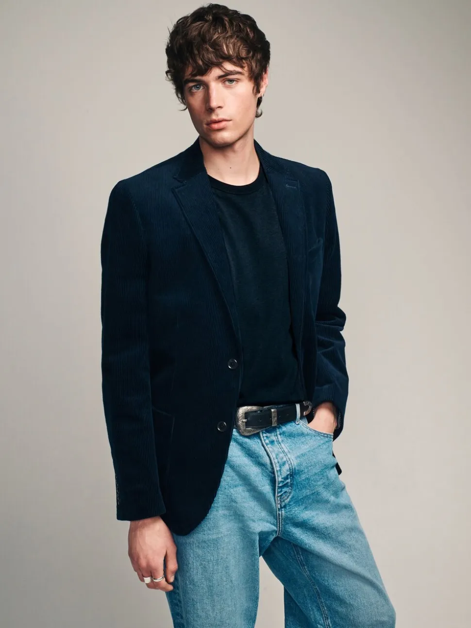 Donkerblauw - Corduroy blazer