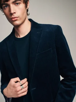 Donkerblauw - Corduroy blazer