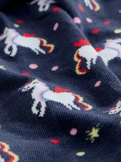 Donkerblauw - Cotton Rich Unicorn Tights